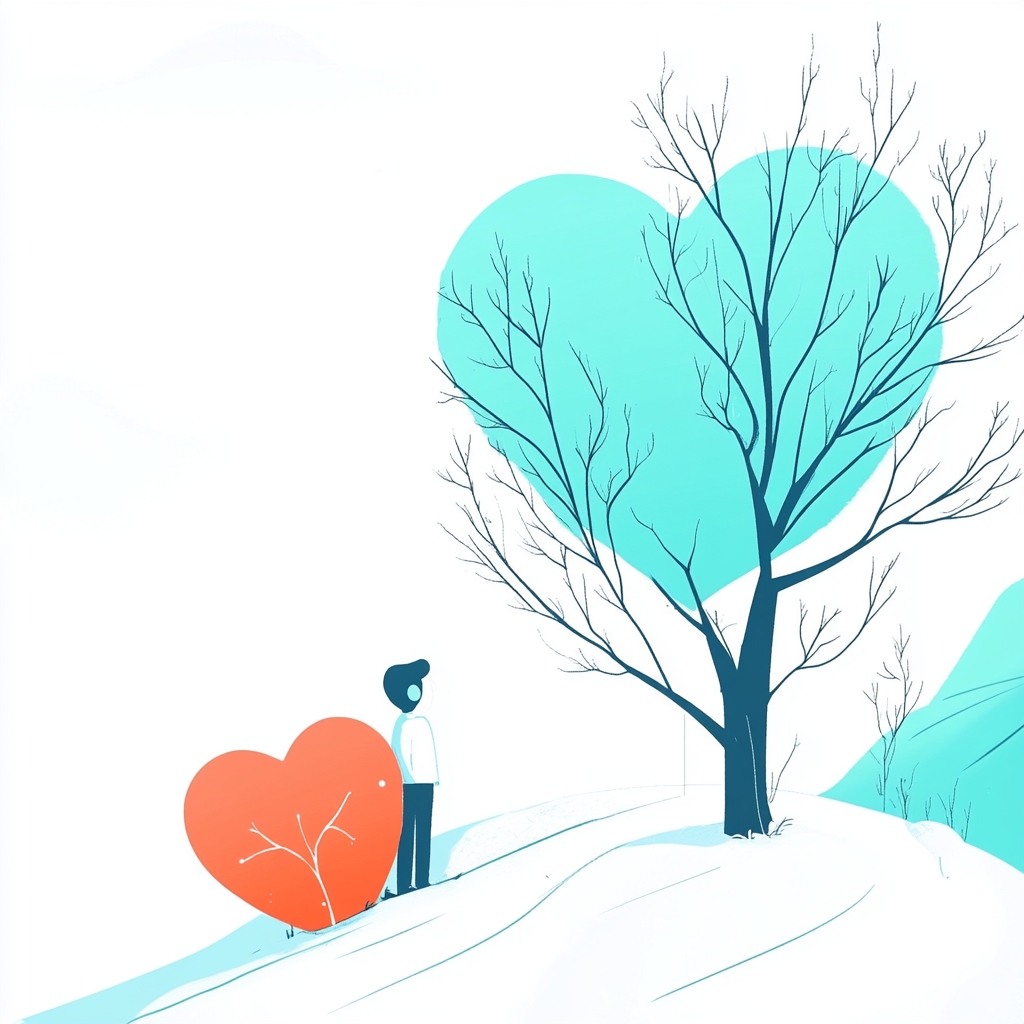 Illustration Junge mit Herz in der Hand