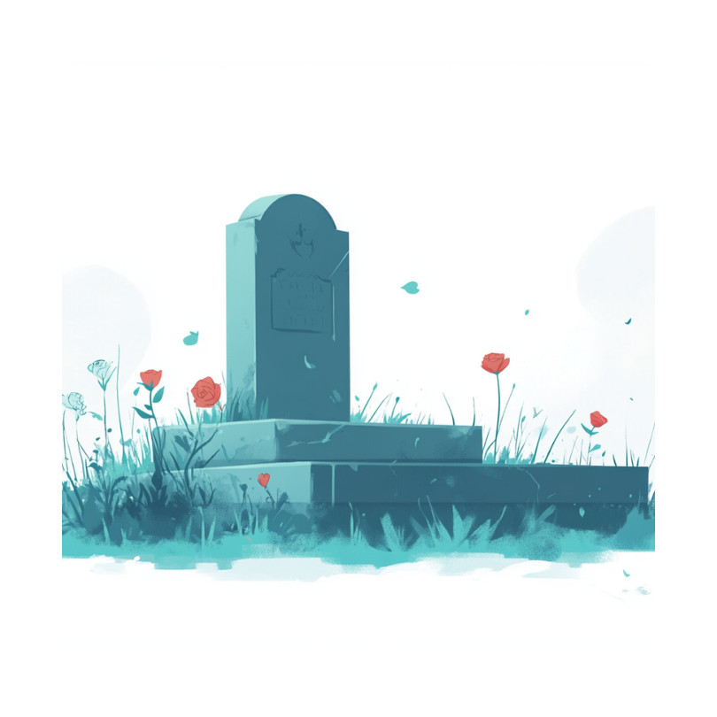 Illustration einer Erdbestattung